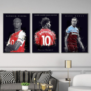 Cuadros Decorativos de Jugadores de Fútbol: Messi y Bastian <span class=keywords><strong>Schweinsteiger</strong></span> con Trofeo de Campeonato para Decoración del Hogar - Product Image 2