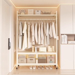Portable Floor Standing Clothes <b>Rack</b> Metal <b>Wardrobe</b> Organizer For Dresses And Bags Storage Rectangle Shape Standing Type - Product Image 1
