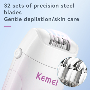 Épilateur électrique LCD, utilisation sèche et humide, portable, <span class=keywords><strong>Kemei</strong></span> KM-908B, pour femmes, recharge USB, sans fil, 3 en 1, épilation - Product Image 2