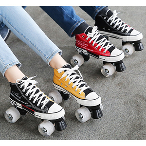 <span class=keywords><strong>Patines</strong></span> de Ruedas EACH Canvas <span class=keywords><strong>Quad</strong></span> con Ruedas Brillantes, <span class=keywords><strong>Patines</strong></span> Unisex para Hombre y <span class=keywords><strong>Mujer</strong></span>, <span class=keywords><strong>Patines</strong></span> para Adultos - Product Image 4