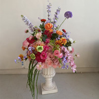 Boule de fleurs artificielle personnalisée PPS, 60 cm, rose, orange, violet, colorée, pour la décoration de table de mariage et d'événements