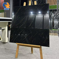 Carrelage en porcelaine noir brillant 800x800mm, antibactérien, résistant aux acides, antidérapant, résistant à l'usure, épaisseur 9mm, pour sols et murs, pierre pour maison