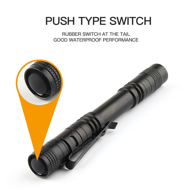 Waterproof Portable LED Torch Flashlight Aluminum Alloy Mini Pen Torch Light Type Led Flashlights & Torches
