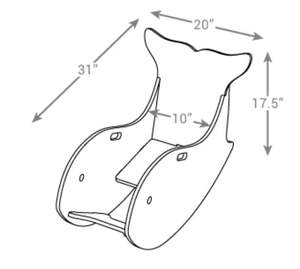 Fauteuil à bascule en forme de baleine pour enfants, un accessoire amusant pour les salles de jeux, encourage l'imagination et aide à développer la motricité globale - Product Image 3