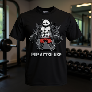 Camiseta Deportiva Anime Panda Negra de Manga Corta Unisex con Cuello Redondo y Diseño de Impresión Digital para Entrenamiento - Product Image 3