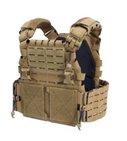 Gilet tactique porte-plaques en nylon à dégagement rapide avec ceinture abdominale et épaulettes MU