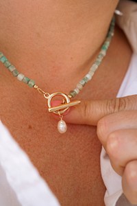 Zooying, collar de cuentas cortadas con azúcar de cubo de piedra Natural de 4MM, colgante de perlas de agua dulce, collar de acero inoxidable para mujer, regalo de fiesta - Product Image 4