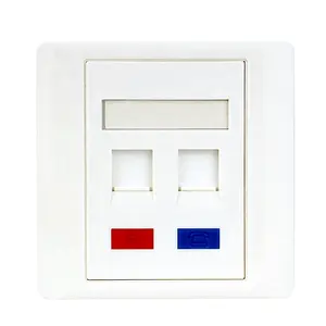 Network Faceplate 86 Type Dual Ports Rj11 Rj45 Wall Plate Face Plate