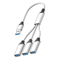 Câble séparateur USB/Type C Y 1 3 Adaptateur de concentrateur USB femelle en nylon 6A Câble d'extension de charge rapide pour PC Ordinateur portable PS5 Xbox Mac Écouteurs