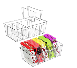 Plastic Transparent Removable Storage Boxes Bins Partition For Kitchen Countertop Living Rooms
