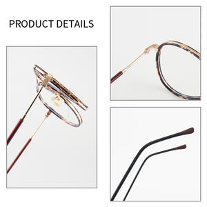Nouvelles montures de lunettes rondes à monture complète avec protection anti-lumière bleue, verres plats, style unisexe pour un usage quotidien - Product Image 1