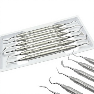 Ensemble de Couteaux et Détartreurs Parodontaux en Acier Inoxydable avec Poignée Moletée – Instruments de Classe I - Product Image 1