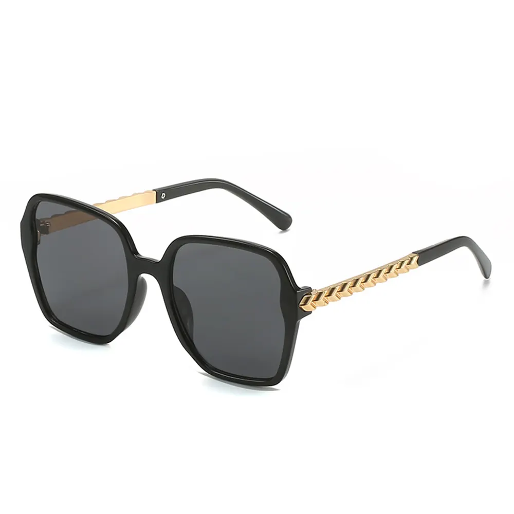 Sunglasses 2023 Retro Square Shades Sun Glasses Vintage Metal Temple Women Oversized UV400 sunglasses BU3510