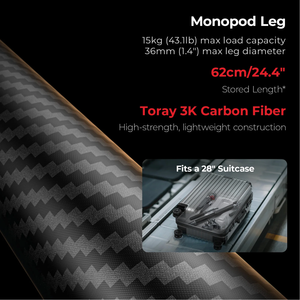 Monopié Trípode de Fibra de Carbono <span class=keywords><strong>SmallRig</strong></span> 5565 (175 cm de Altura, 5 kg de Carga, 2.5 kg de Peso) con Cabezal Hidráulico para Video - Product Image 5