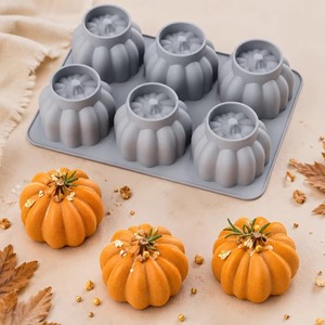 Pumpkin Cake Mould <b>Silicone</b> Candy Mold Textured 3D <b>Baking</b> <b>Tray</b> for Halloween Thanksgiving Dessert Decor - Product Image 1
