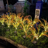 Lampes solaires de jardin à sept têtes en forme d'épi de blé et de grain de riz, 2700K, blanc chaud doux, énergie renouvelable verte