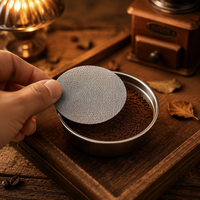 Disque à café réutilisable en acier inoxydable, maille à tissage uniforme, bord personnalisé, pour comptoir de restaurant et d'hôtel, norme d'exportation
