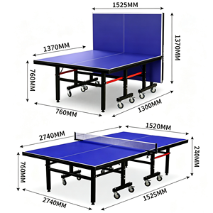 Mesa de Ping Pong Plegable de Alta Densidad para Competición, Mesa de Tenis de Mesa Móvil para Interiores, Tamaño Estándar con Ruedas - Product Image 2