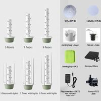 Système hydroponique pour 44 plantes, kit complet de jardinage intérieur, 44 jardinières verticales auto-arrosantes, en matériau ABS