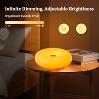 Lampe d'ambiance Donut, Lampe de chevet multicolore, Veilleuse tactile murale, Lampe de chambre rectangulaire avec port USB central
