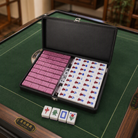 Jeu de Mahjong portable en acrylique FX avec étui de voyage – Idéal pour les soirées et le divertissement