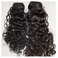 Rambut Manusia India Asli Grosir, Bundel Rambut Warna Alami Lurus/Berombak/Keriting, Kutikula Tertata Rapi, Ekstensi Clip-in REMY