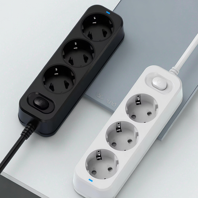 Fast Charging Portable EU Power Strip With 3-Way Socket for Residential Use Power Strip Surge Protector