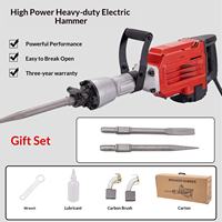Marteau perforateur électrique de démolition robuste 3500W, briseur de béton avec burins pour travaux de construction et de rénovation