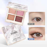 Palette de fards à paupières 4 couleurs personnalisée OEM, couleur riche et veloutée, fini mat et scintillant, polyvalente et longue tenue