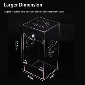 Terrario Cerrado Clásico <span class=keywords><strong>de</strong></span> Acrílico Integrado, Caja <span class=keywords><strong>de</strong></span> <span class=keywords><strong>Cría</strong></span> <span class=keywords><strong>de</strong></span> Reptiles Simple, Recinto Impermeable para Invertebrados y Arañas Saltadoras - Product Image 5