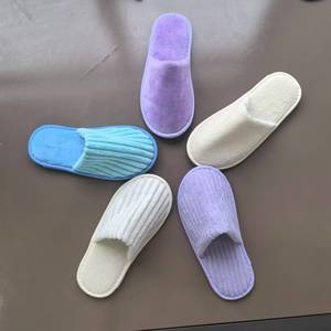 <span class=keywords><strong>Ciabatte</strong></span> per bambini all'ingrosso <span class=keywords><strong>viola</strong></span> usa e getta per interni in velluto Hotel pantofole - Product Image 5