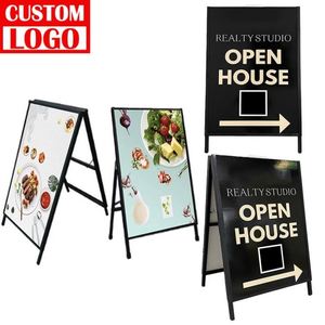 High Quality Floor Alloy Display Poster Stand Waterbase Pavement Sign <b>Advertising</b> Poster Display Stand - Product Image 1