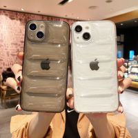 Coque de téléphone transparente couleur unie style doudoune pour iPhone 17 16 15 Pro Max 12XS, étui de protection pour 11Pro Max 13 12