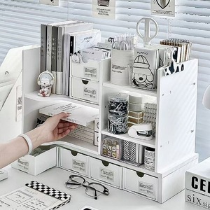 <b>Desktop</b> Organizer Corner <b>Shelf</b> 3 Tier Rectangle Storage For Stationery Office Supplies Drawer Organizer With Drawers And <b>Shelves</b> - Product Image 3