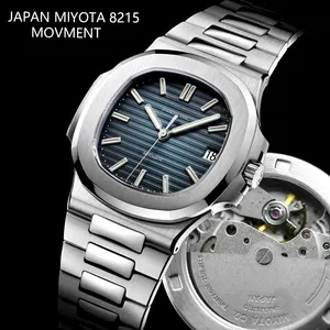 Top Brand Custom Luxury Japan MIYOTA 8215 movimento orologi da uomo calendario da polso Design in acciaio inossidabile orologio meccanico automatico