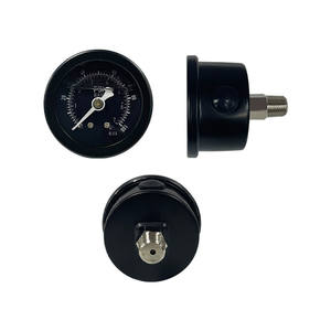 Qus 46mm manometro assiale Semi-acciaio 0-100PSI, cassa in ferro nero, 1/8 "NPT connessione inferiore - Product Image 3