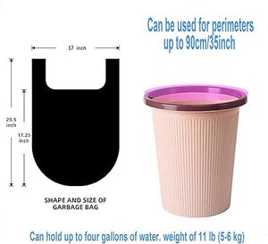 Bolsas de Basura para Baño Huamaohengchun de 4 Galones, 5 Rollos/100 Unidades, Bolsas de Basura Pequeñas con Asas para Oficina, Baño y Contenedor de Basura - Product Image 2