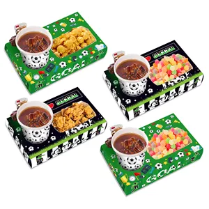 Xindeli Ky002 12 Stuks Voetbal Wedstrijd Snack Trays Popcorn Snoep Voedsel Drinkhouder Papieren Dozen Voor World Cup Sport