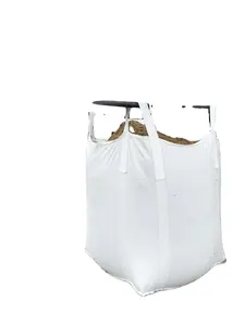 Bolsa Jumbo de 1 tonelada más popular, venta al por mayor, bolsa grande tejida de PP de fondo plano para ARENA, carbón, otros materiales a granel, número de modelo Fibc