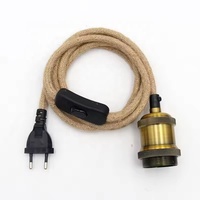 Douille de lampe vintage E27 avec prise UE, support de suspension style industriel, base d'ampoule Edison avec interrupteur