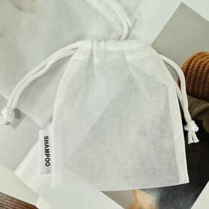 Bolsa de malla de poliéster de alta calidad para compras, bolso de mano de organza, venta al por mayor personalizada, ecológica, transparente, para jabón, café - Product Image 2