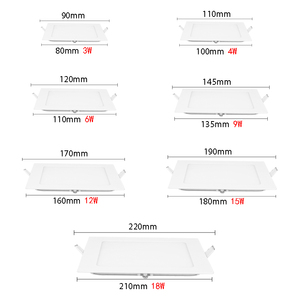 Panel de luz LED regulable cuadrado 12W 6 pulgadas luces de techo accesorio lámpara plana ultrafina 3000K Panel de luz Led blanco cálido - Product Image 2