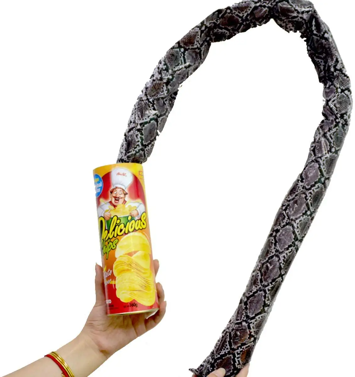 The Potato Chip Snake Can Jump Spring Snake Toy Gift April Fool Day Halloween Party Decoration Jokes in A Can Gag Gift Prank