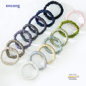 Ikat Rambut Elastis Sutra Mulberry 100% Ukuran Kecil Tipis, Aksesoris Rambut Wanita & Anak Perempuan, Grosir - Product Image 2