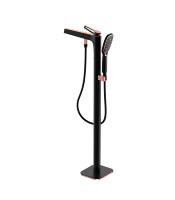 Robinet de douche moderne à poignée unique en laiton, finition chrome brossé, jet de pluie doux, massage, sur pied en céramique, pour appartement