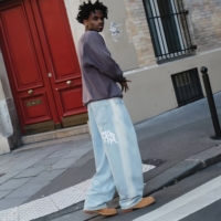 Pantalon en denim bleu clair de haute qualité Mertra, pantalon décontracté à jambes larges, style streetwear américain surdimensionné, jeans Mertra pour hommes