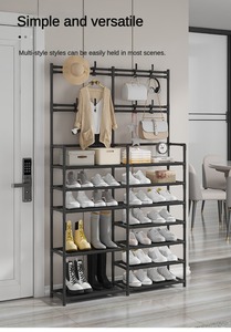 <span class=keywords><strong>Zapatero</strong></span> multifunción con estante de tela para sombreros en un estante organizador para el hogar estante de montaje universal de múltiples capas - Product Image 3