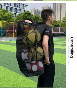 Customized Mesh Design Multiple Sizes Black Blue Drawstring Soccer Ball Storage Bags <strong>Football</strong> Basketball Backpack Training Gear - Product Image 3