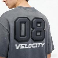 Fabricant OEM de T-shirts Streetwear : T-shirt graphique de course automobile pour homme, délavé vintage, col à carreaux, logo personnalisé, commande en gros