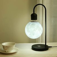 Lámpara de Escritorio Moderna con Forma de Luna Giratoria de Alta Calidad en Oferta, con Carga Inalámbrica para Teléfono, Lámpara Flotante LED para el Cuidado de los Ojos para Dormitorio
